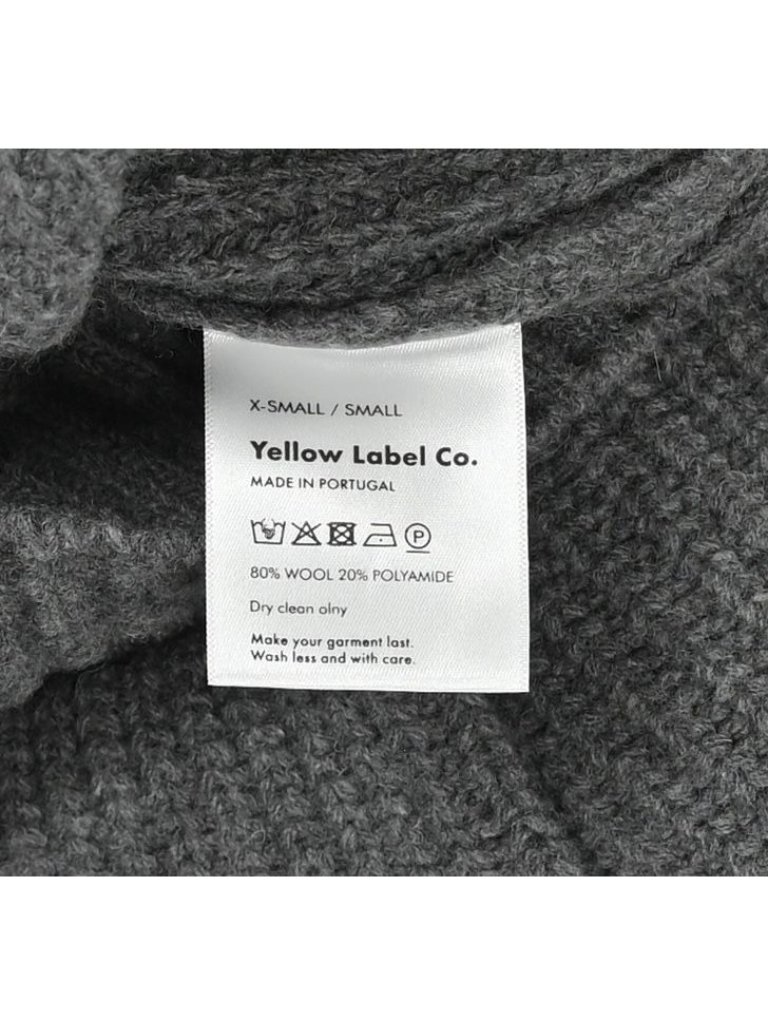 Yellow Label Co Le Chunky Knit Wool Blend Ribbed Sweater In Grey — image 3 of 3